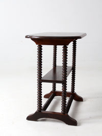 antique spool leg side table