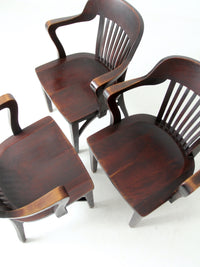 antique Crocker Chair Co bank office chair set of 3