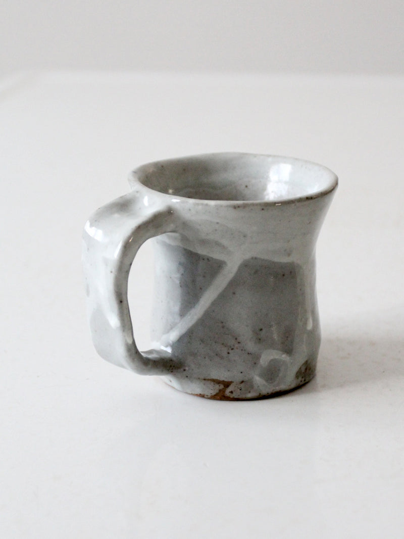 vintage studio pottery gray mug