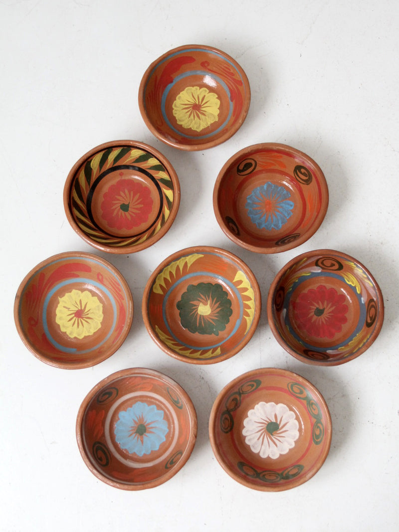 vintage hand painted Mexican serving bowls set of 8