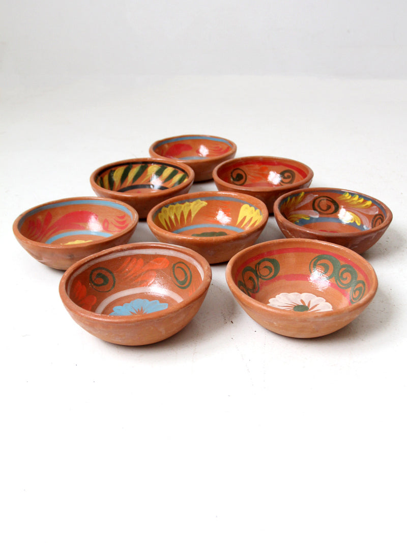 vintage hand painted Mexican serving bowls set of 8