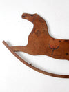 antique rocking horse wall hanging