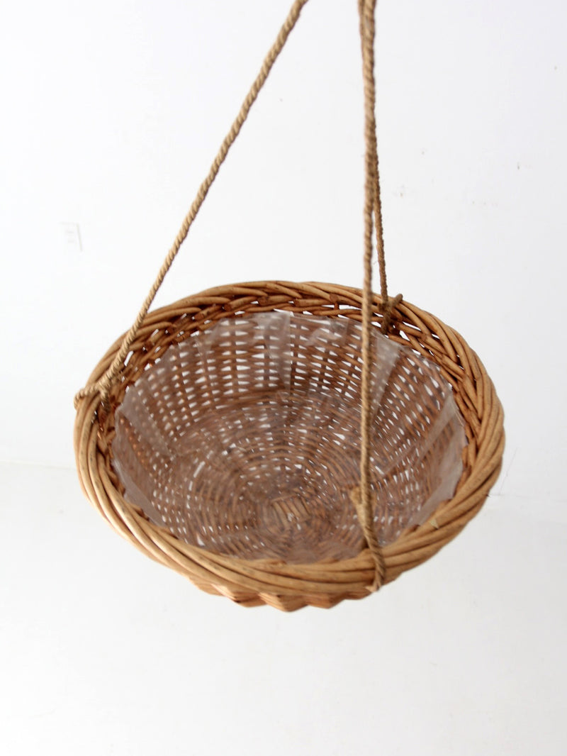 vintage wicker hanging basket