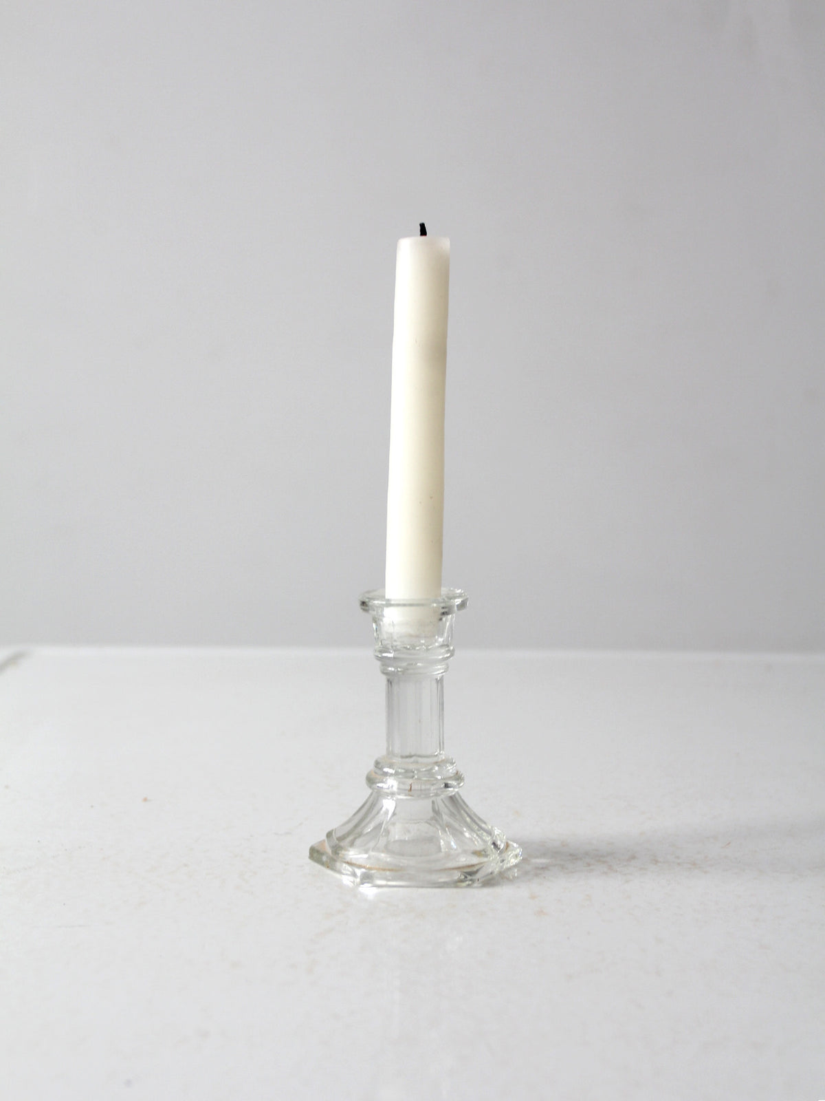 vintage glass candlestick holder