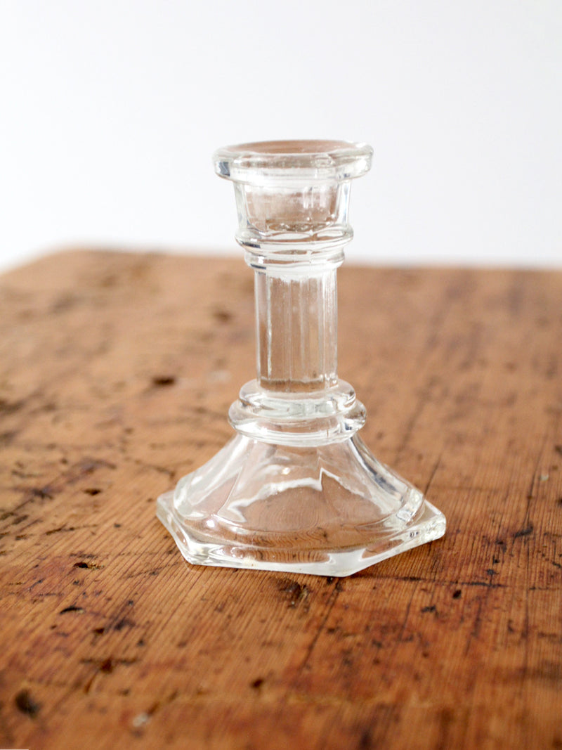 vintage glass candlestick holder