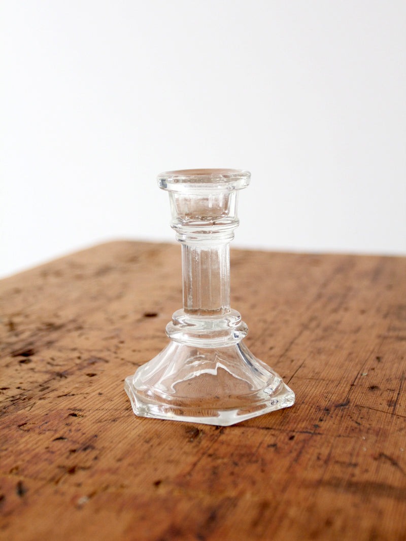 vintage glass candlestick holder