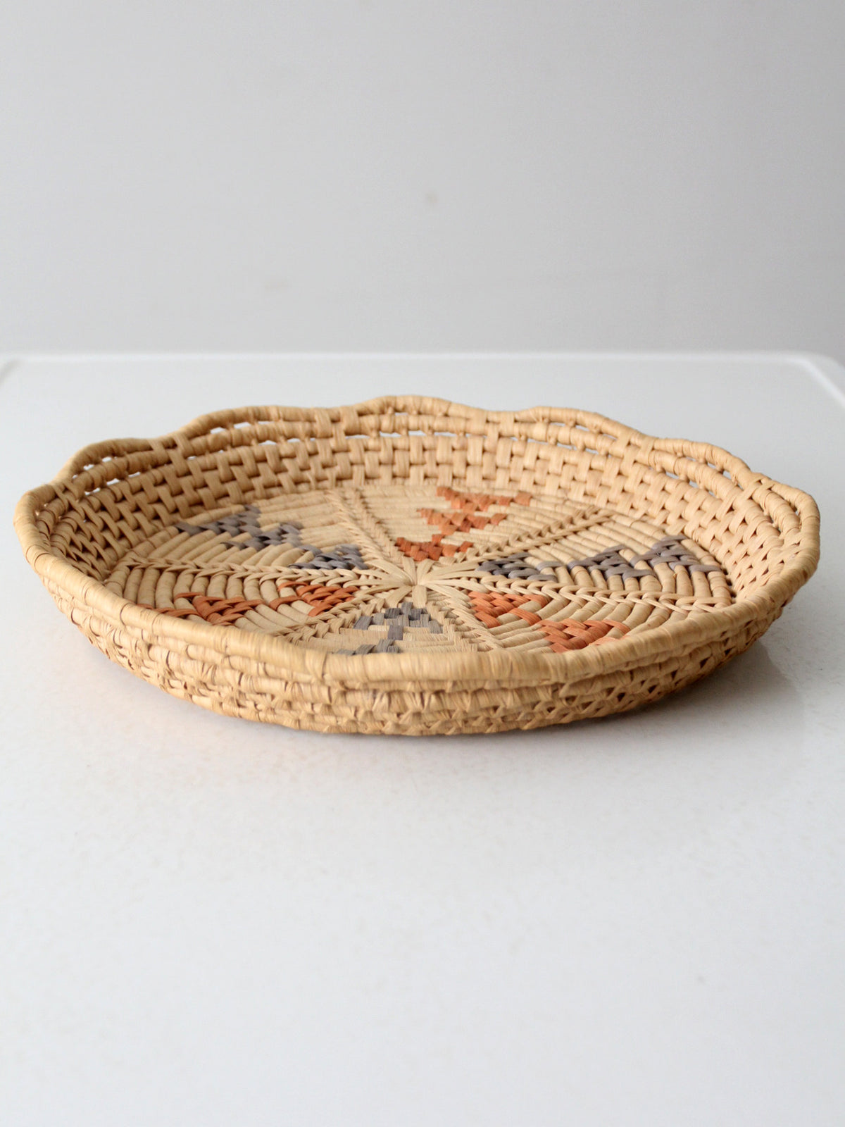 vintage woven basket tray