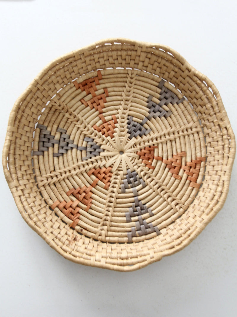 vintage woven basket tray