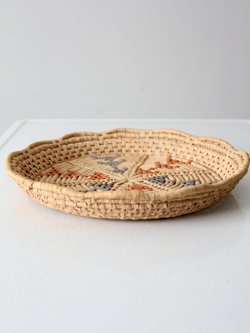 vintage woven basket tray