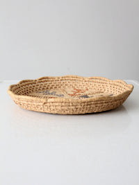 vintage woven basket tray