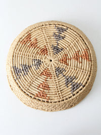 vintage woven basket tray