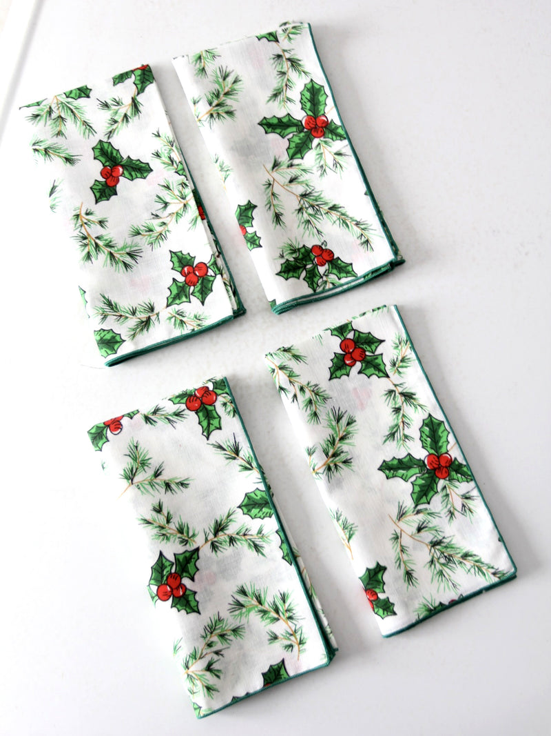 vintage Christmas napkins set of 4