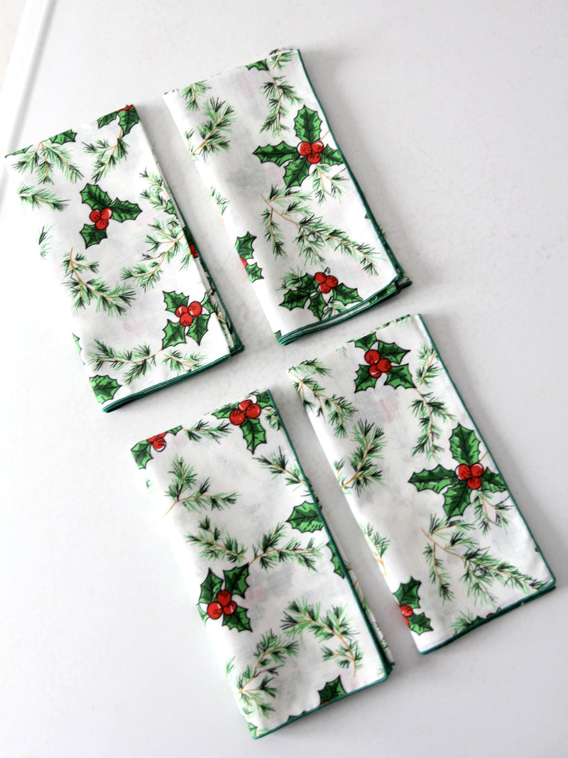 vintage Christmas napkins set of 4