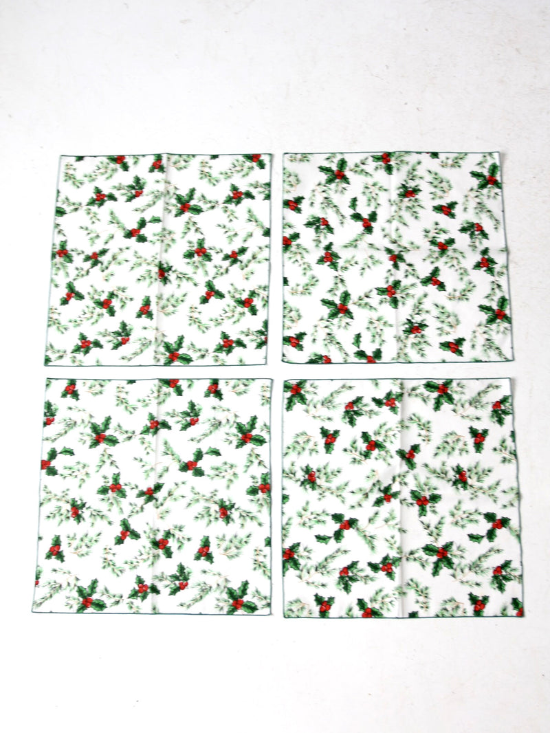 vintage Christmas napkins set of 4