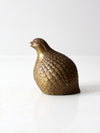 mid century brass partridge bird