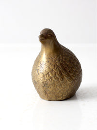 mid century brass partridge bird