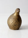 mid century brass partridge bird