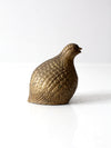 mid century brass partridge bird