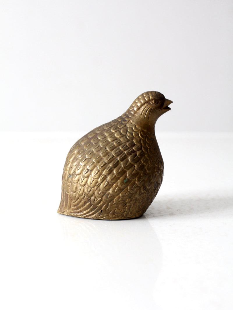 mid century brass partridge bird