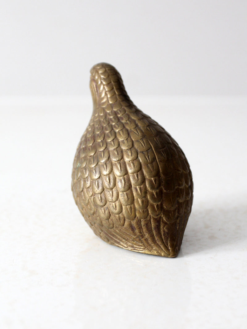 mid century brass partridge bird