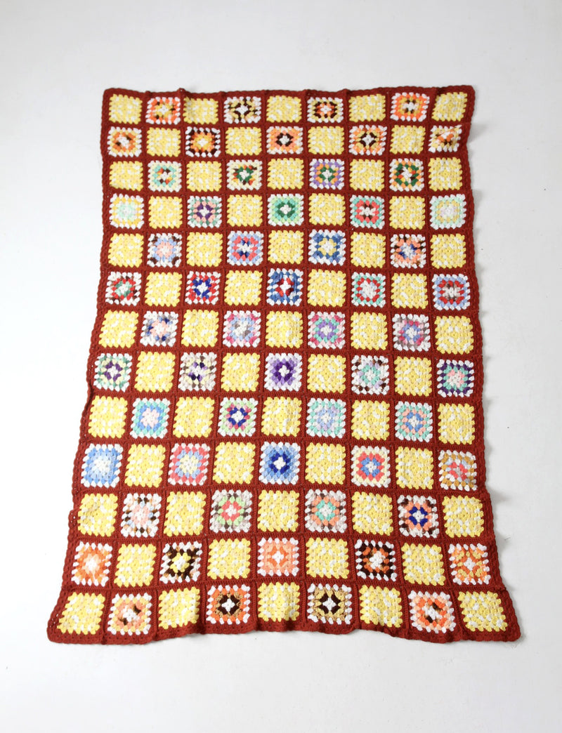 vintage crotchet granny square afghan quilt