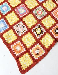 vintage crotchet granny square afghan quilt