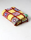 vintage crotchet granny square afghan quilt