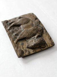 vintage brass bison buckle