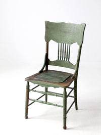 antique green American side chair