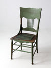 antique green American side chair