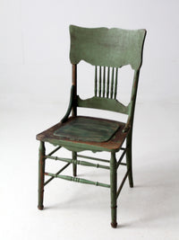 antique green American side chair