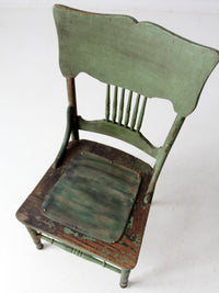 antique green American side chair