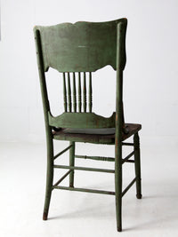 antique green American side chair