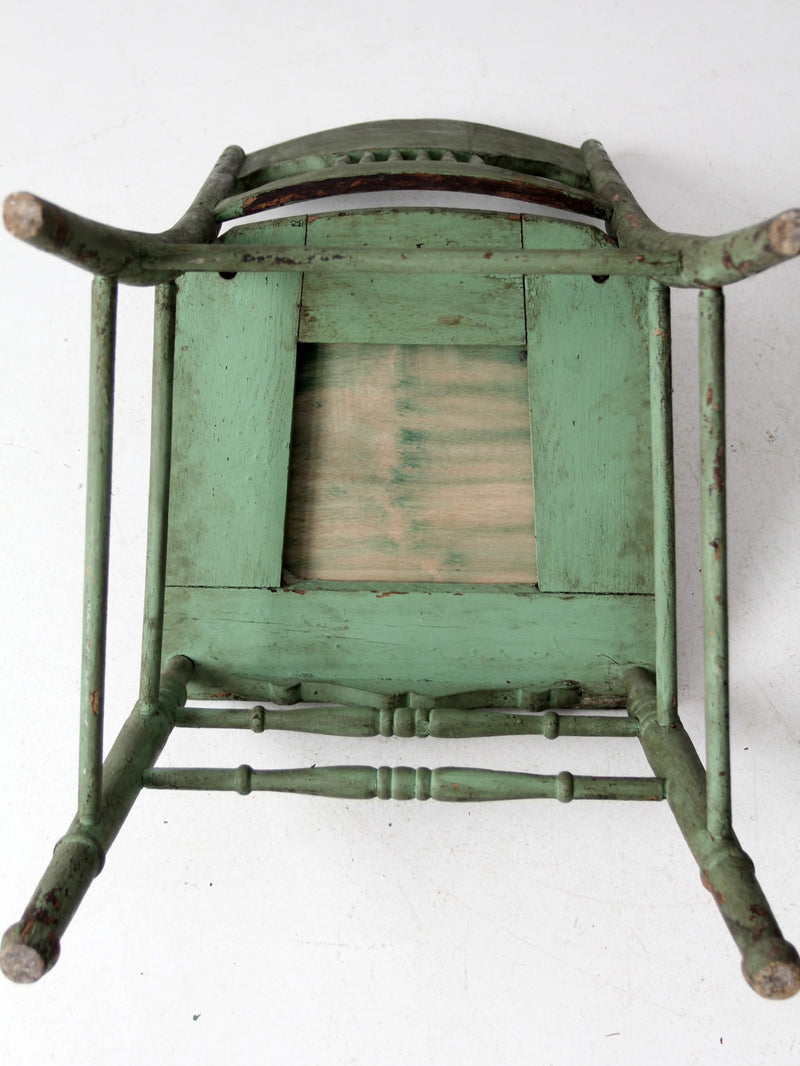 antique green American side chair