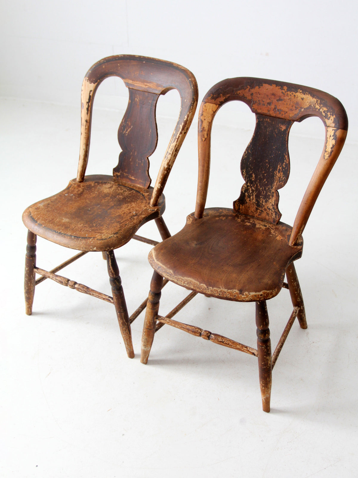 antique balloon back dining chairs pair