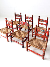 vintage Mexican children's chair collection set of 6