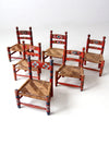 vintage Mexican children's chair collection set of 6