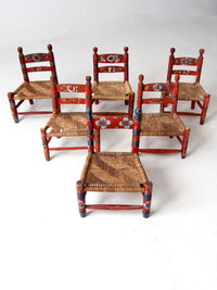 vintage Mexican children's chair collection set of 6