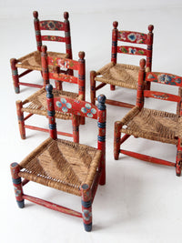 vintage Mexican children's chair collection set of 6