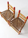 vintage Mexican folk art kid's chairs pair