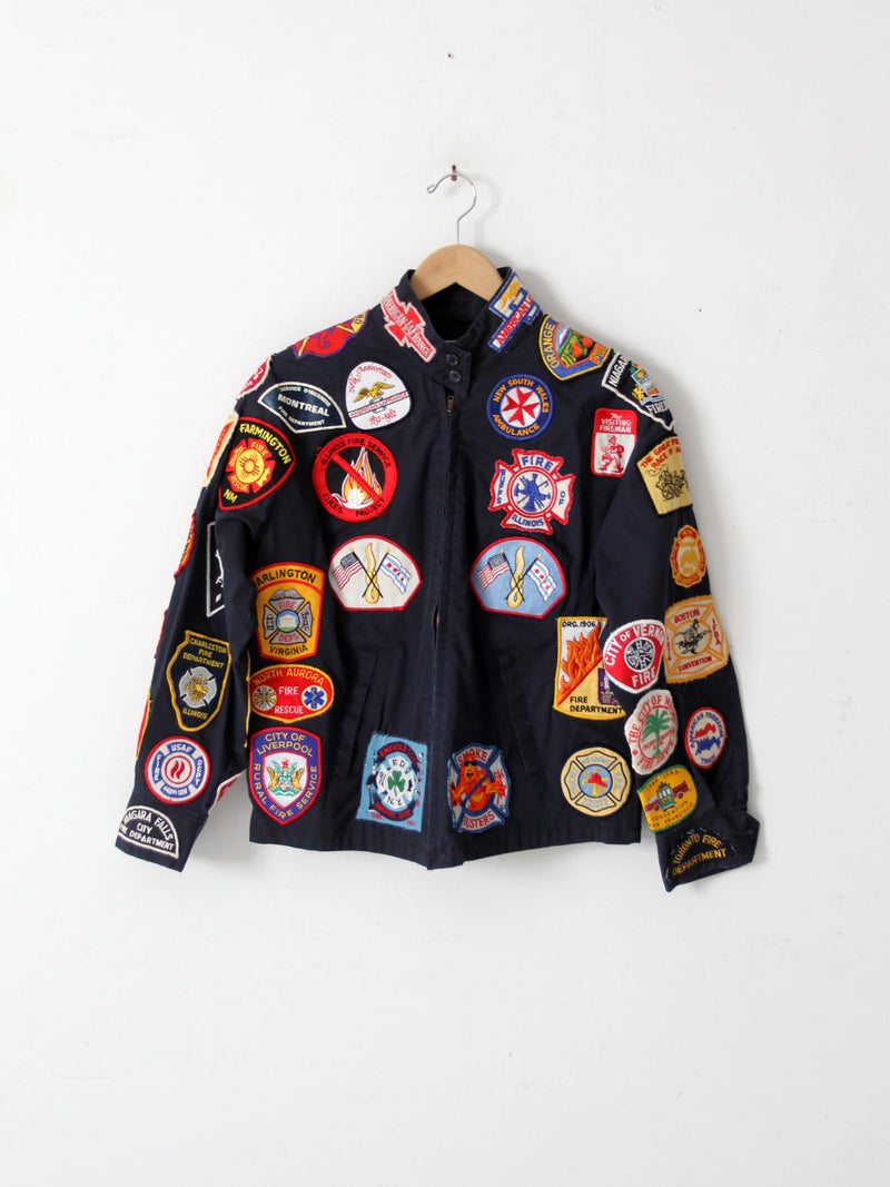 vintage 70s Sears firefighter patch jacket