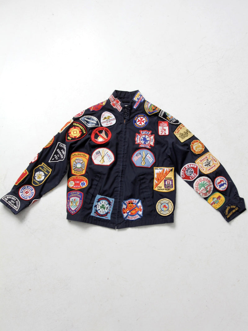 vintage 70s Sears firefighter patch jacket