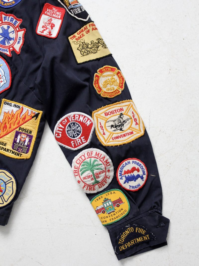 vintage 70s Sears firefighter patch jacket