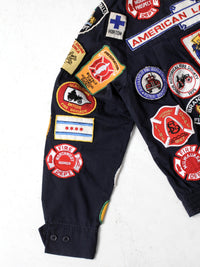 vintage 70s Sears firefighter patch jacket