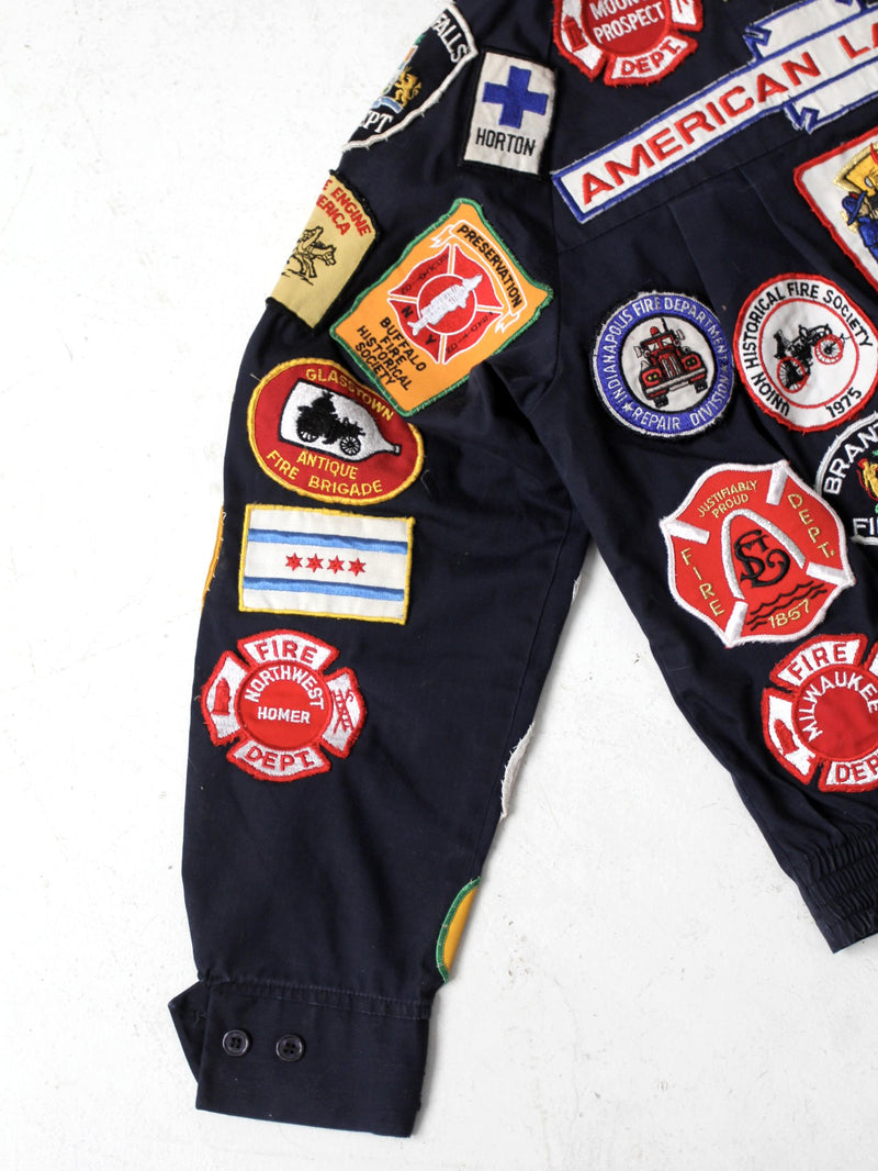 vintage 70s Sears firefighter patch jacket