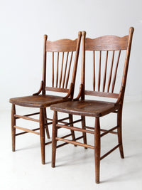 antique farmhouse dining chairs pair