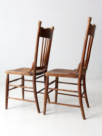 antique farmhouse dining chairs pair