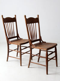 antique farmhouse dining chairs pair