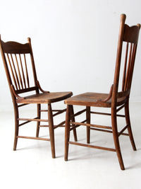 antique farmhouse dining chairs pair