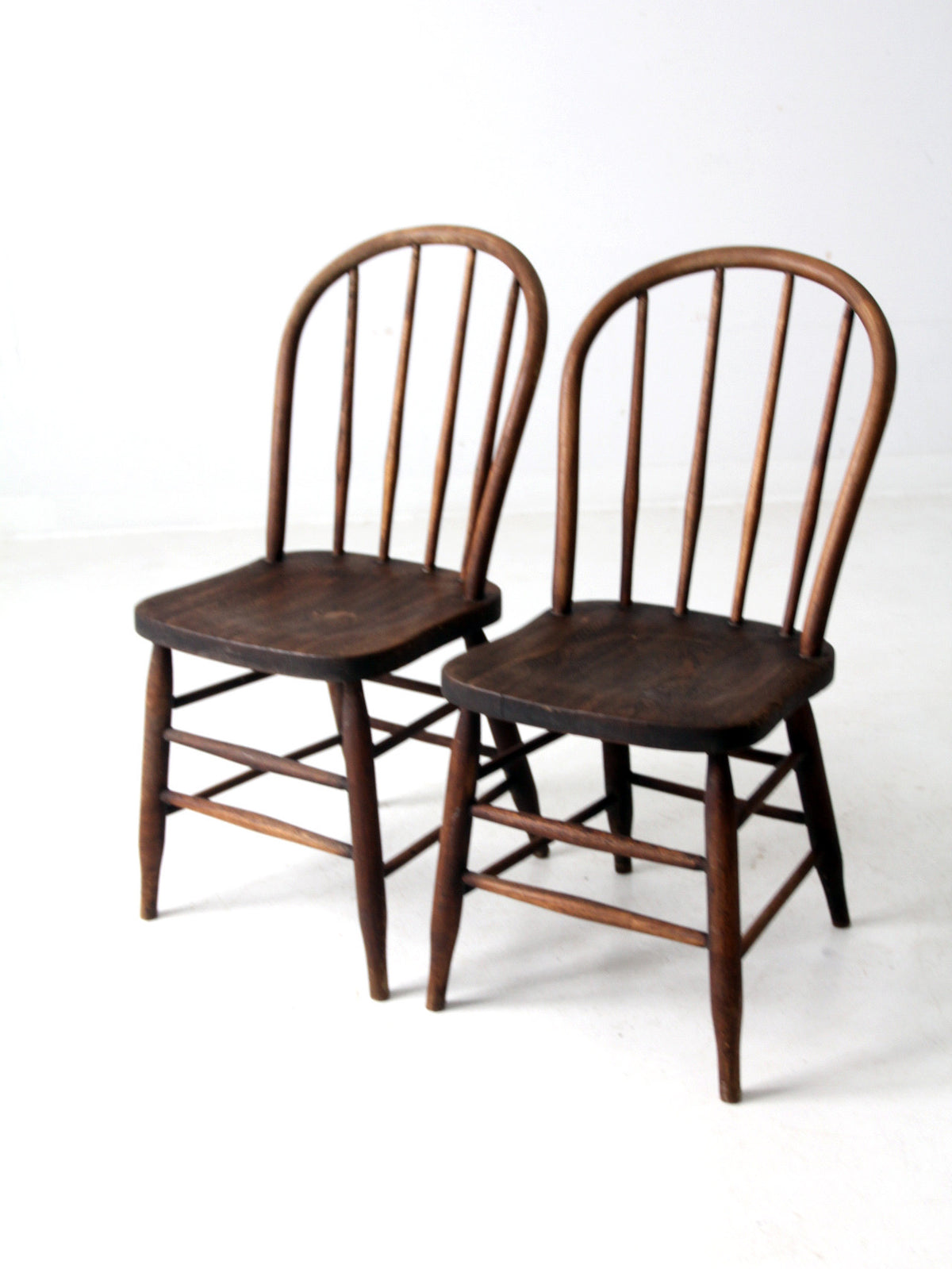 antique farmhouse bow back chairs pair